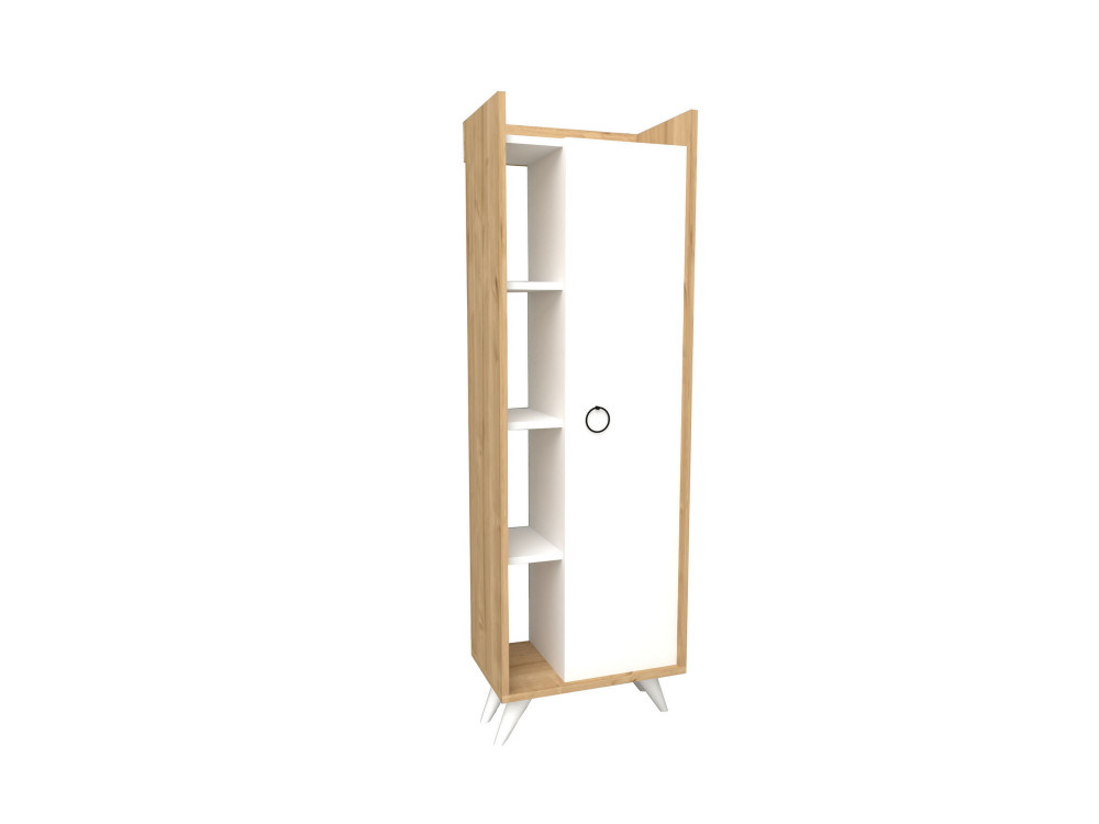 Armadio multiuso in legno "Ilgim" - 50 x 31 x 140 cm - Bianco