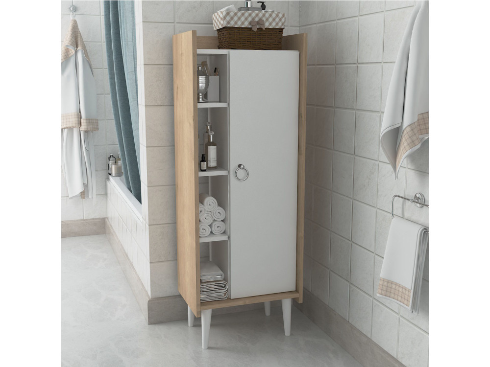 Armadio multiuso in legno "Lagomood Ruby" - 50 x 30 x 140 cm - Bianco