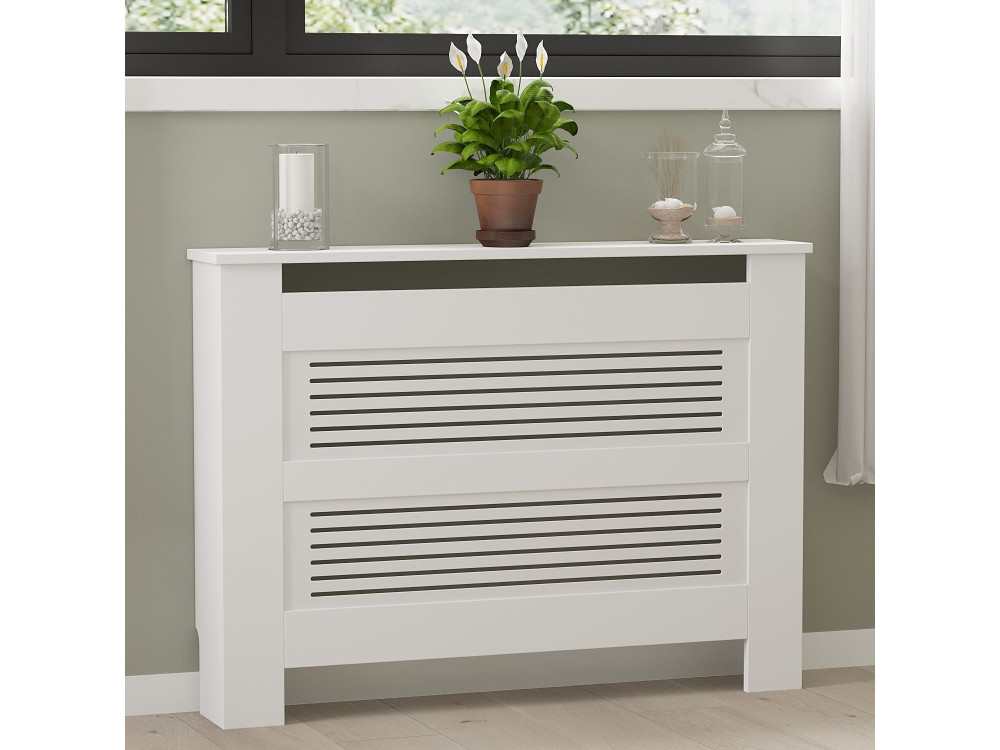 Armadio radiatore in legno "Termora" 112 x 19 x 82 cm - Bianco