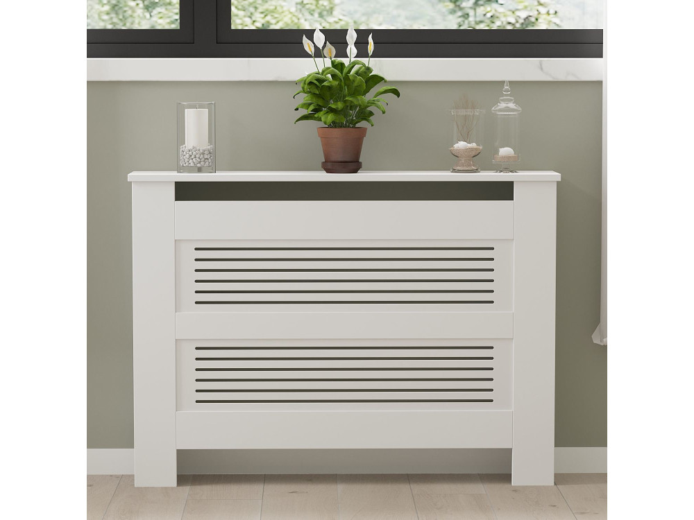 Armadio radiatore in legno "Termora" 112 x 19 x 82 cm - Bianco