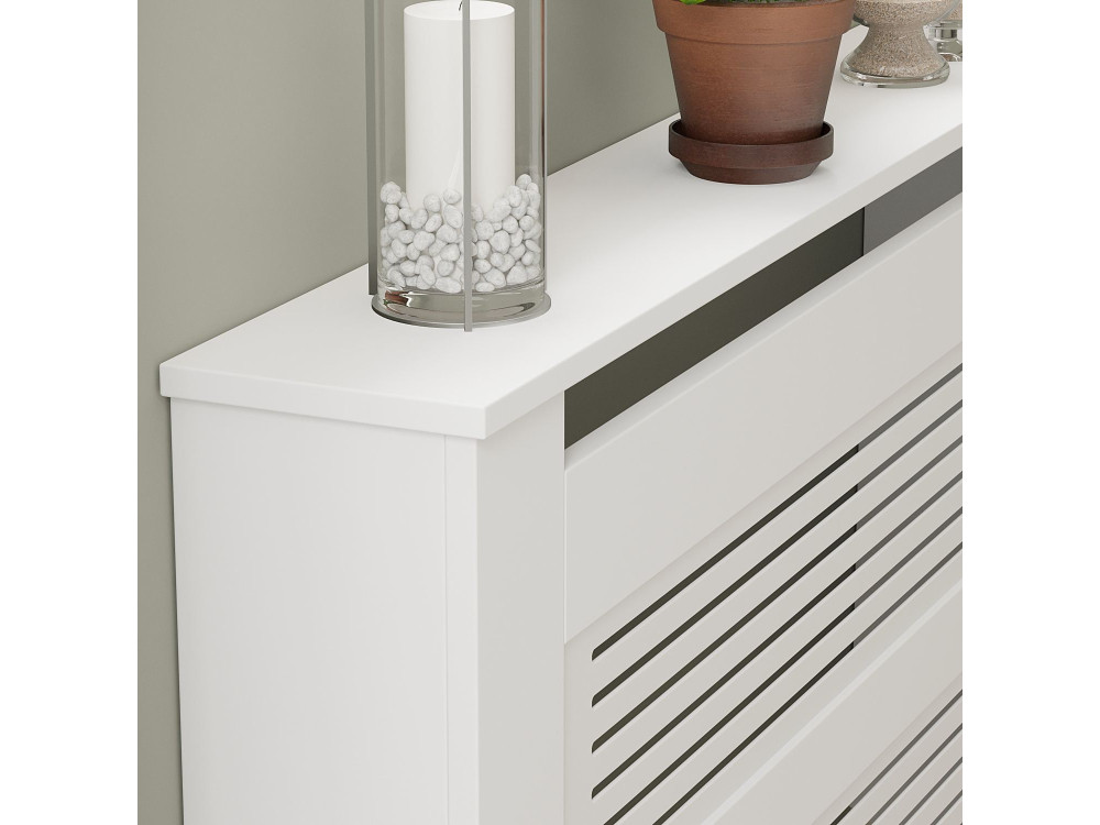 Armadio radiatore in legno "Termora" 112 x 19 x 82 cm - Bianco