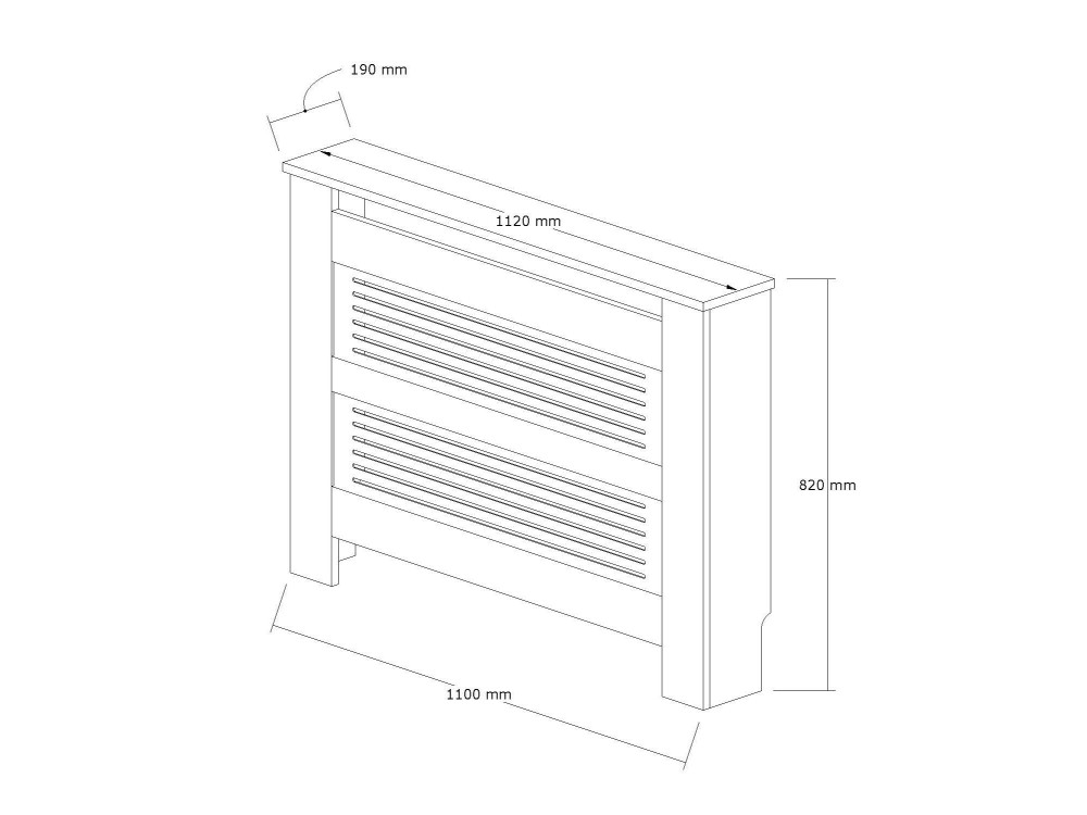Armadio radiatore in legno "Termora" 112 x 19 x 82 cm - Noce