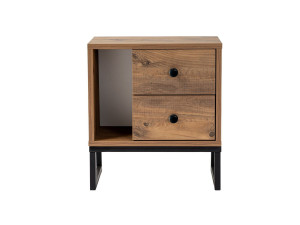 Comodino in legno "Glimmer" - 45 x 29 x 50 cm - Pino Atlantico-Nero