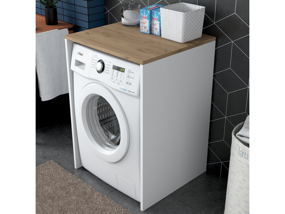 Mobile lavatrice in legno "Dido" - 65 x 60 x 91 cm - Bianco