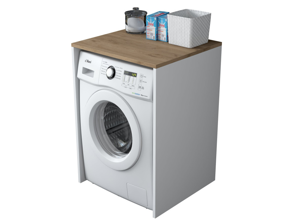 Mobile lavatrice in legno "Dido" - 65 x 60 x 91 cm - Bianco