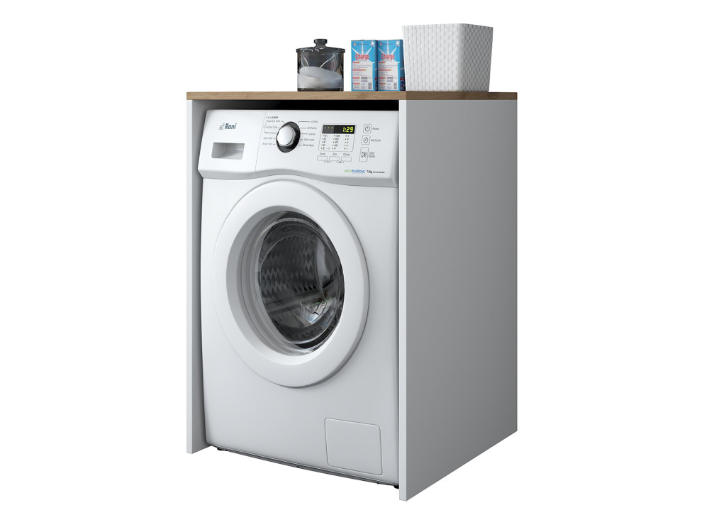 Mobile lavatrice in legno "Dido" - 65 x 60 x 91 cm - Bianco