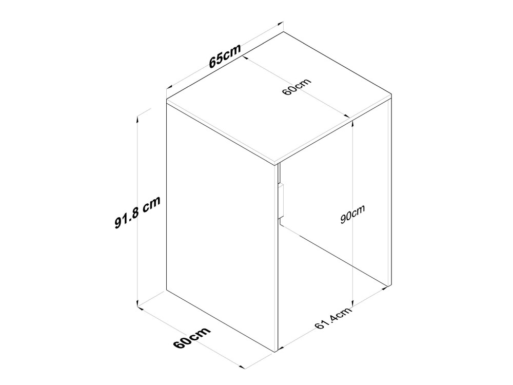 Mobile lavatrice in legno "Dido" - 65 x 60 x 91 cm - Bianco