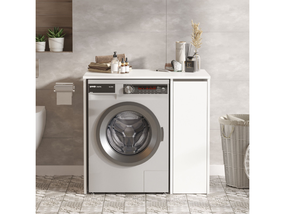 Mobile lavatrice in legno "Tera" - 93 x 60 x 88 cm - Bianco