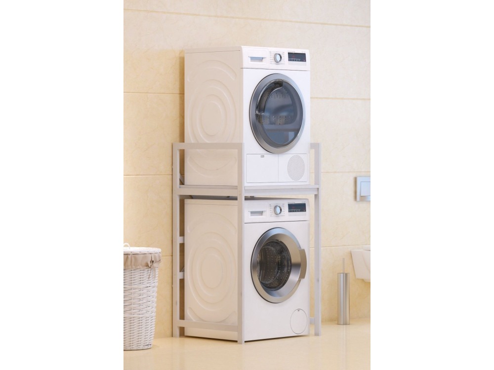 Mobile lavatrice in metallo "Junior" - 70 x 60 x 116 cm - Bianco