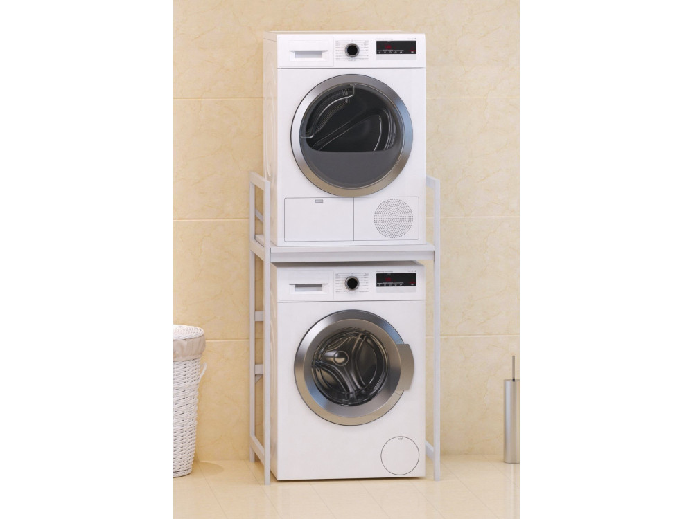 Mobile lavatrice in metallo "Junior" - 70 x 60 x 116 cm - Bianco