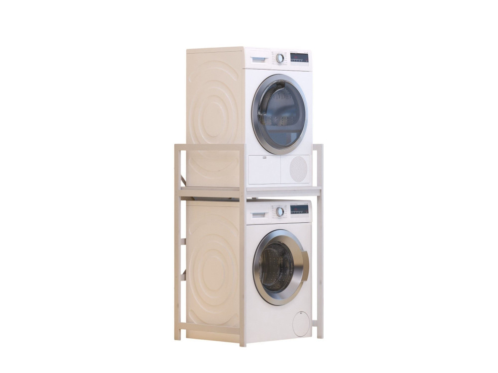 Mobile lavatrice in metallo "Junior" - 70 x 60 x 116 cm - Bianco