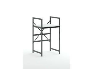 Mobile lavatrice in metallo "Junior" - 70 x 60 x 116 cm - Bianco