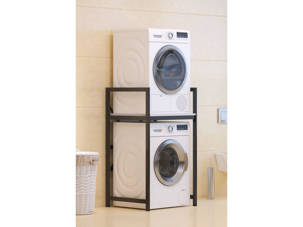 Mobile lavatrice in metallo "Junior" - 70 x 60 x 116 cm - Bianco