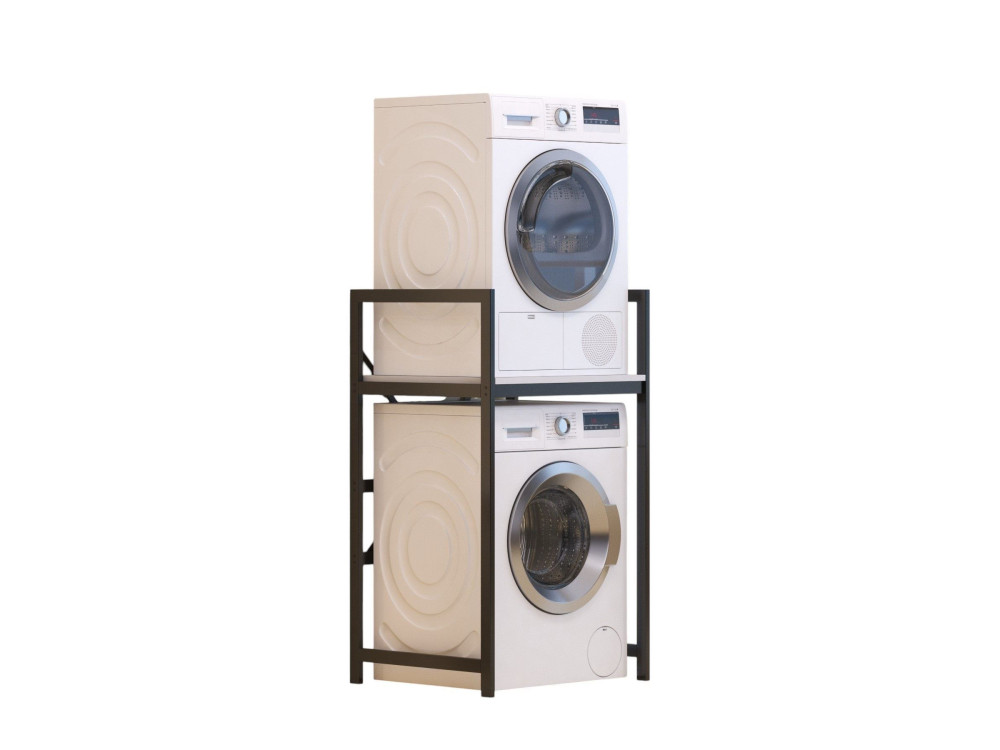 Mobile lavatrice in metallo "Junior" - 70 x 60 x 116 cm - Bianco