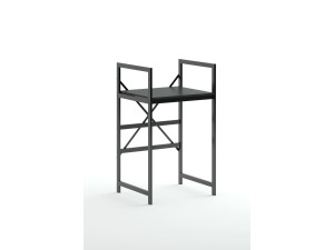 Mobile lavatrice "Junior" in metallo - 70 x 60 x 116 cm - Nero