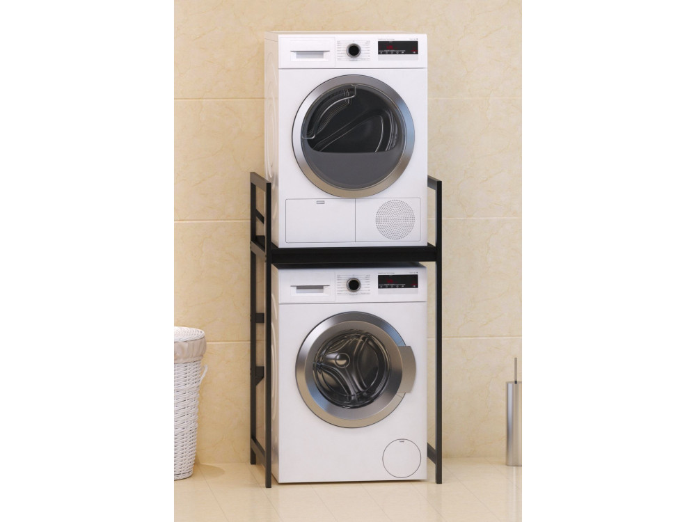 Mobile lavatrice "Junior" in metallo - 70 x 60 x 116 cm - Nero