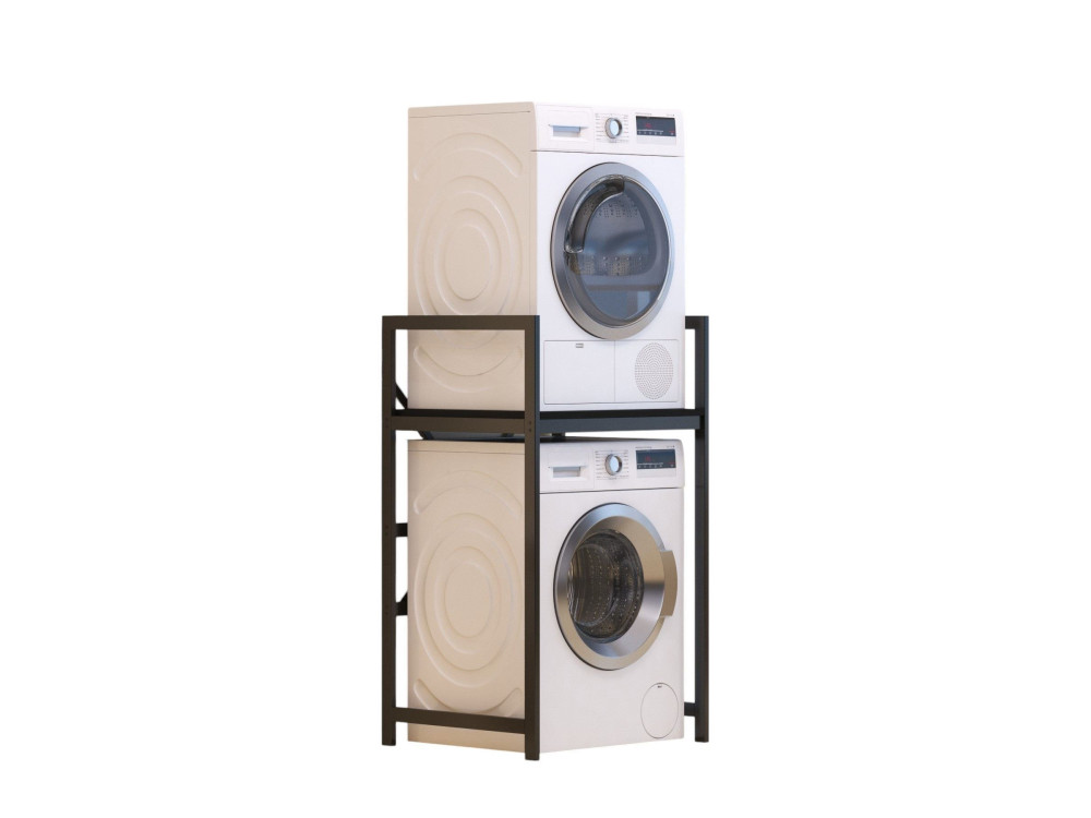 Mobile lavatrice "Junior" in metallo - 70 x 60 x 116 cm - Nero
