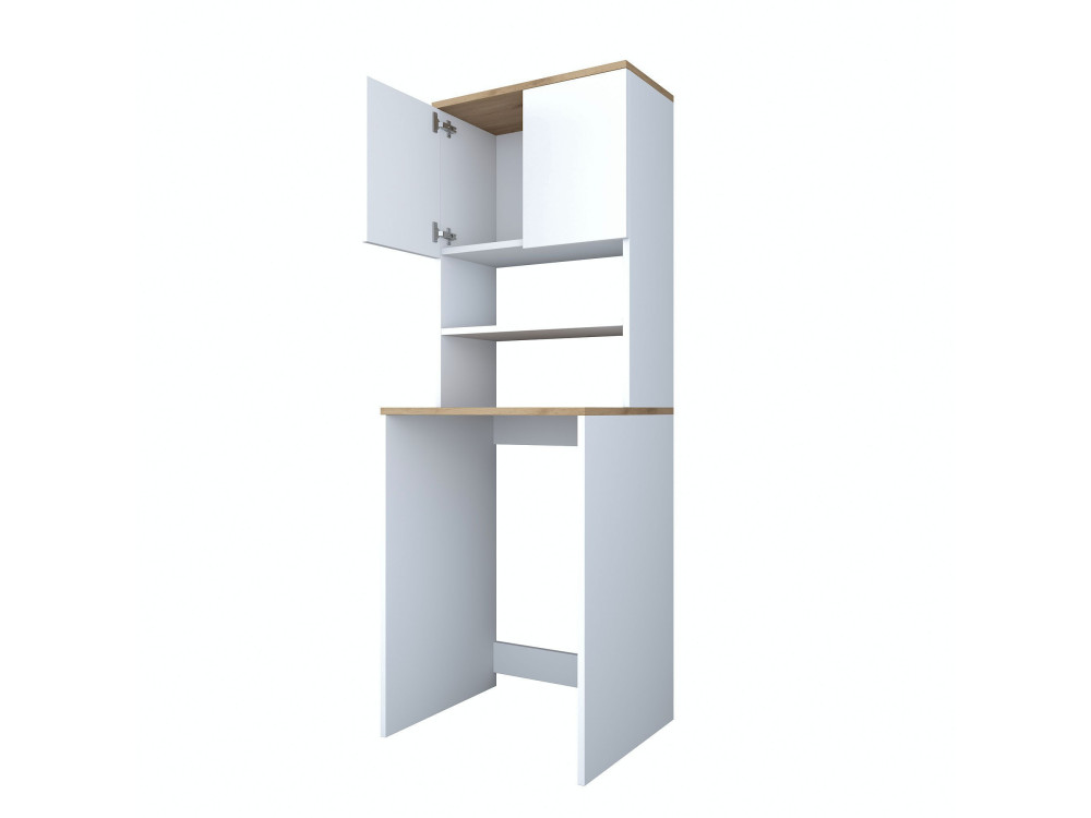 Mobile per lavatrice in legno "Kado" - 65 x 60 x 183 cm - Bianco