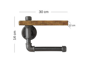 Portapipe in legno "Boruraf021" - 30 x 12 x 14 cm - Marrone