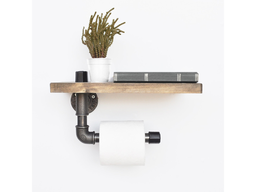 Portapipe in legno "Boruraf021" - 30 x 12 x 14 cm - Marrone