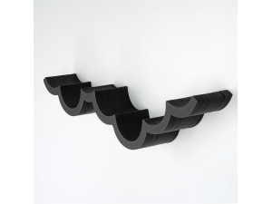 Porta carta igienica in legno "WC018 - 62 x 16 x 9 cm - Nero