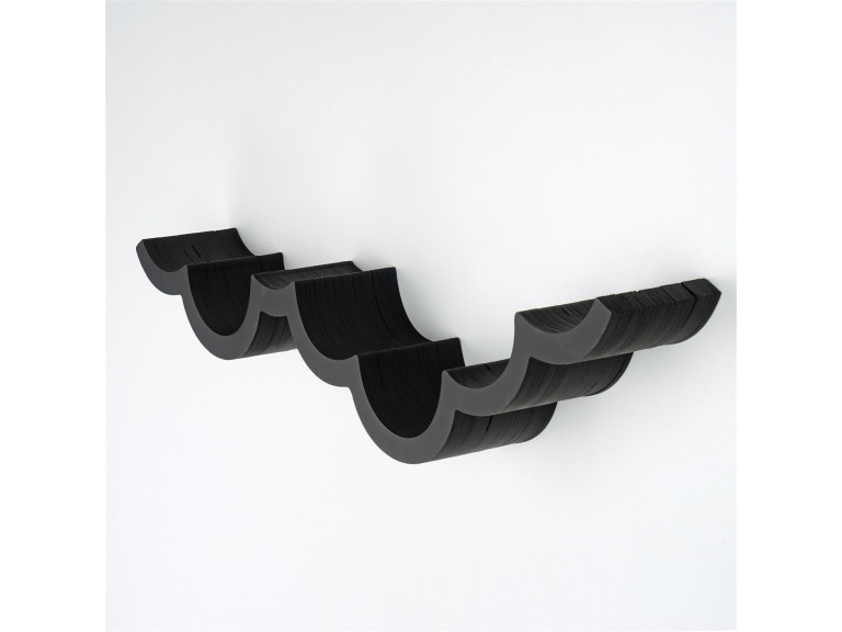 Porta carta igienica in legno "WC018 - 62 x 16 x 9 cm - Nero