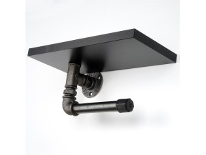 Porta carta igienica in legno "Boruraf239" - 30 x 23 x 12 cm - Nero