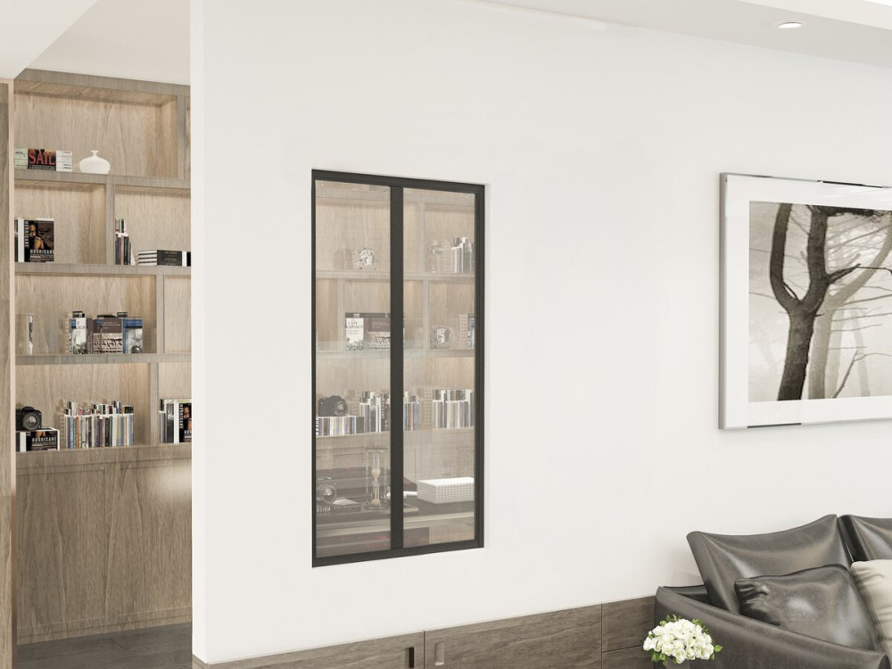 Tettoia in alluminio per atelier "Panorama" - 60 x 105 cm - Nero