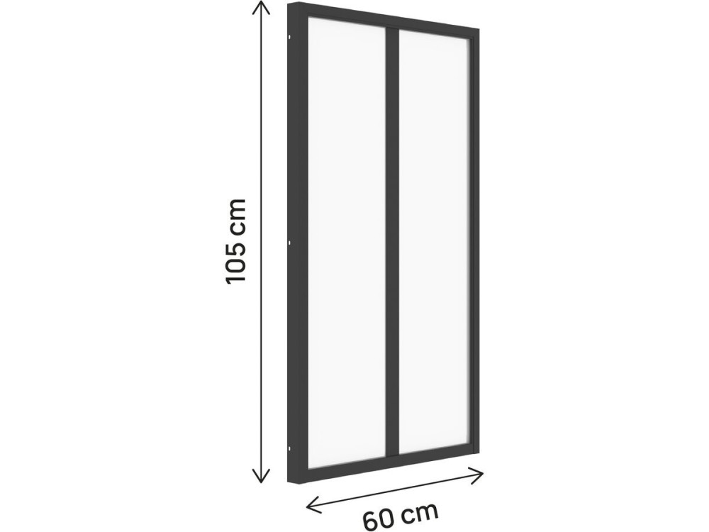 Tettoia in alluminio per atelier "Panorama" - 60 x 105 cm - Nero