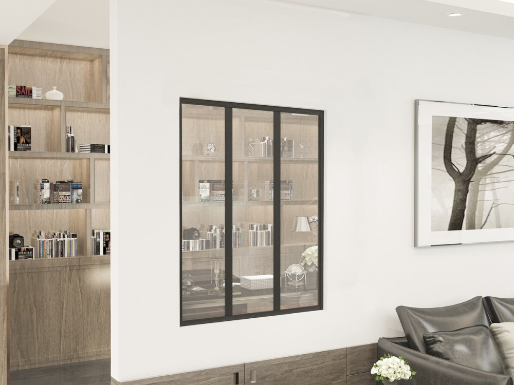 Tettoia in alluminio per officina "Panorama" - 90 x 105 cm - Nero