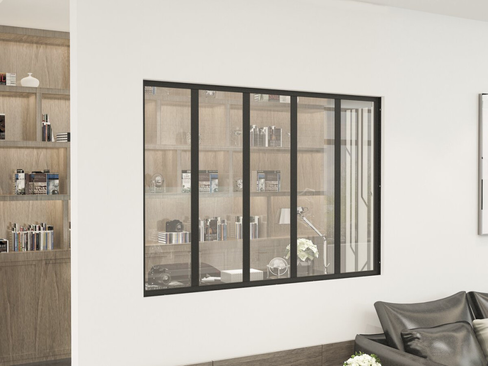 Tettoia in alluminio per officina "Panorama" - 150 x 105 cm - Nero
