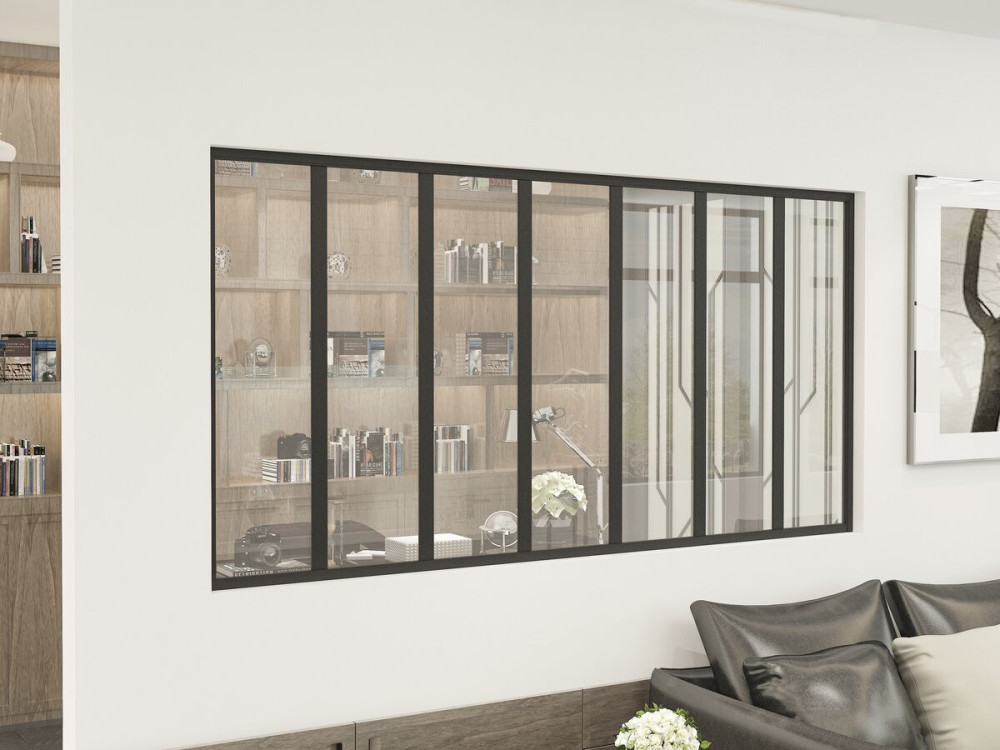Tettoia in alluminio per officina "Panorama" - 210 x 105 cm - Nero
