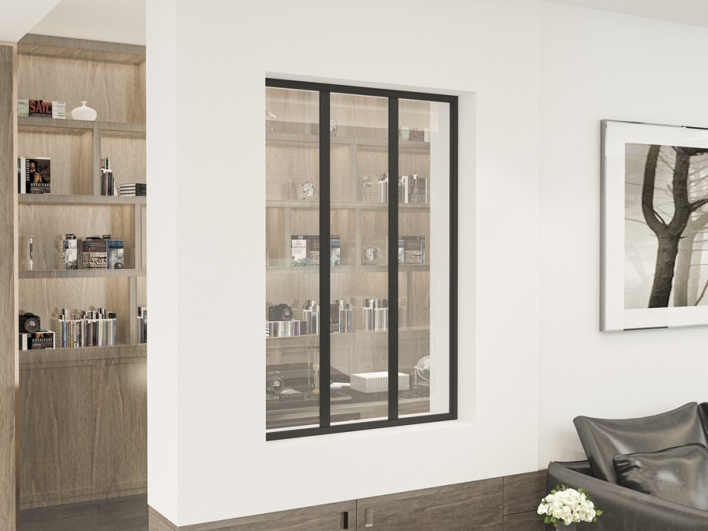 Tettoia in alluminio per atelier "Panorama" - 90 x 130 cm - Nero
