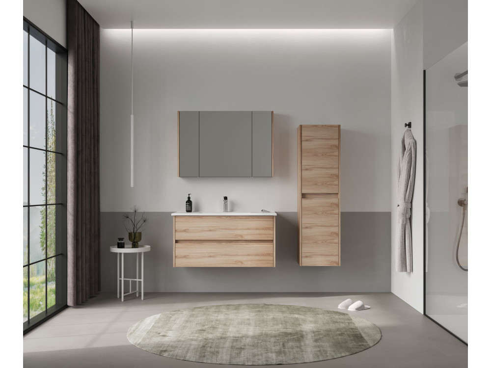 Mobile da bagno "Side 40" - 40 x 27 x 138 cm - Rovere
