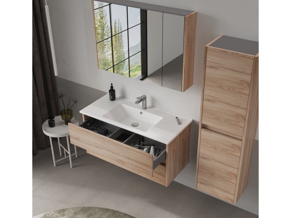 Mobile da bagno "Side 40" - 40 x 27 x 138 cm - Rovere