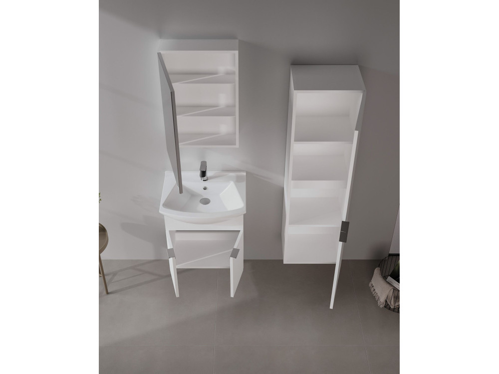 Mobile da bagno "Purus 40" - 40 x 32 x 138 cm - Bianco