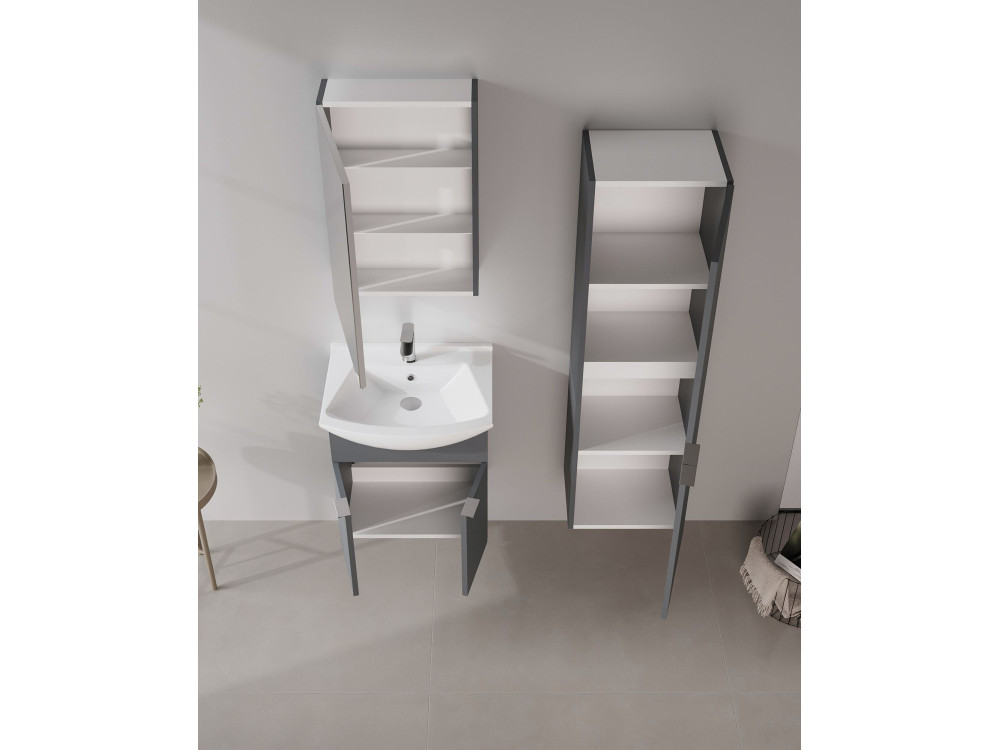 Mobile da bagno "Purus Desna 40" - 40 x 32 x 138 cm - Antracite opaco