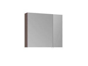 Mobile da bagno con specchio "Side 80" - 79 x 16 x 66 cm - Noce scuro