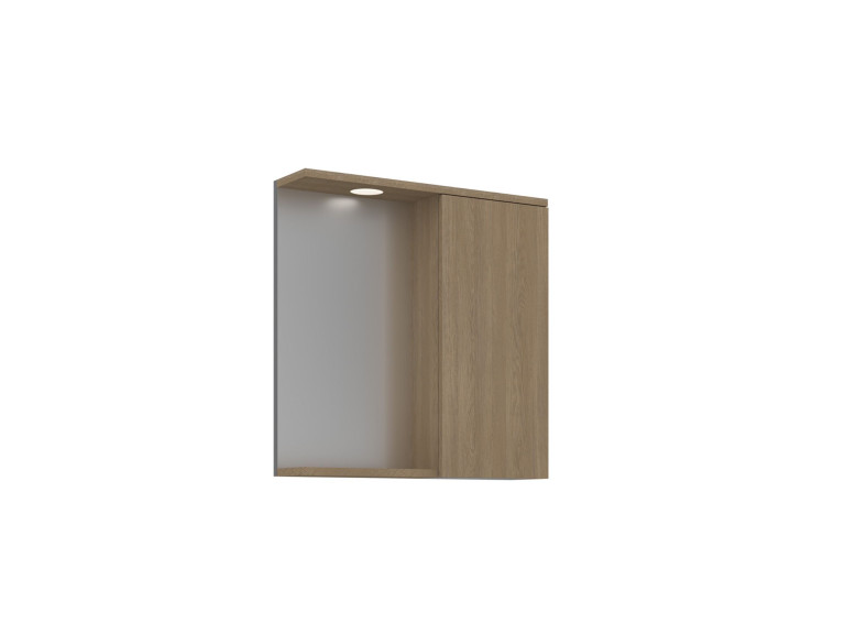 Mobile da bagno con specchio "Purus 65" - 63 x 18 x 68 cm - Rovere Sonomo