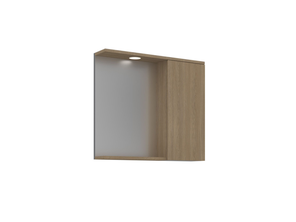 Mobile da bagno con specchio "Purus 80" - 75 x 18 x 68 cm - Rovere Sonomo