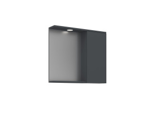 Mobile da bagno con specchio "Purus 80" - 75 x 18 x 68 cm - Antracite opaco