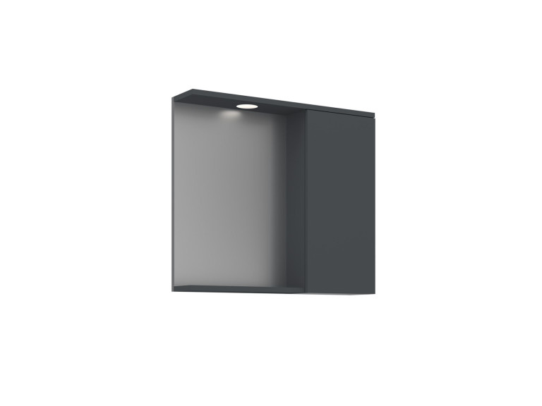 Mobile da bagno con specchio "Purus 80" - 75 x 18 x 68 cm - Antracite opaco