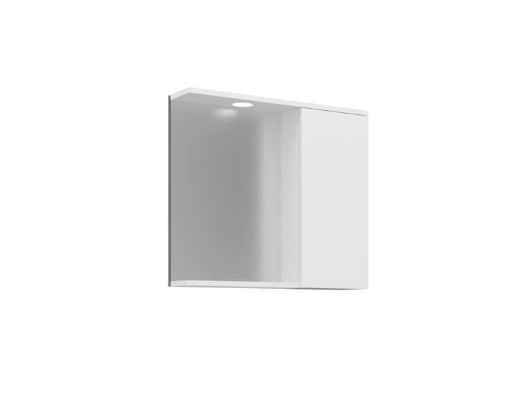 Mobile da bagno con specchio "Purus 80" - 75 x 18 x 68 cm - Bianco