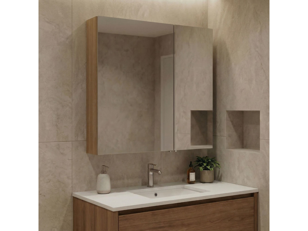 Mobile da bagno con specchio "Purus Desna 60" - 60 x 16 x 66 cm - Rovere Sonomo