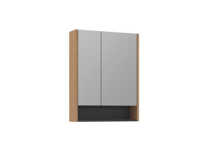 Mobile da bagno con specchio "Ricato 60" - 60 x 16 x 78 cm - Noce