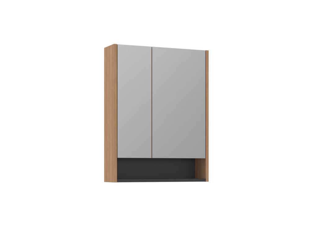 Mobile da bagno con specchio "Ricato 60" - 60 x 16 x 78 cm - Noce