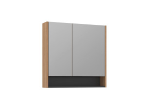 Mobile da bagno con specchio "Ricato 80" - 80 x 16 x 78 cm - Noce