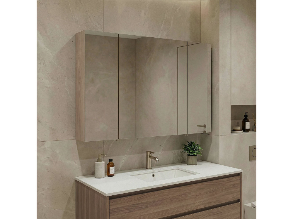 Mobile da bagno con specchio "Side 100" - 100 x 16 x 66 cm - Rovere