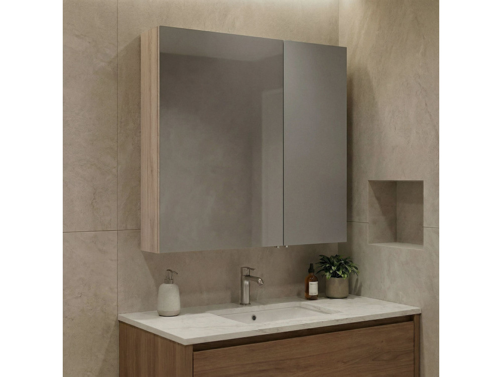 Mobile da bagno con specchio "Side 60" - 60 x 16 x 66 cm - Rovere
