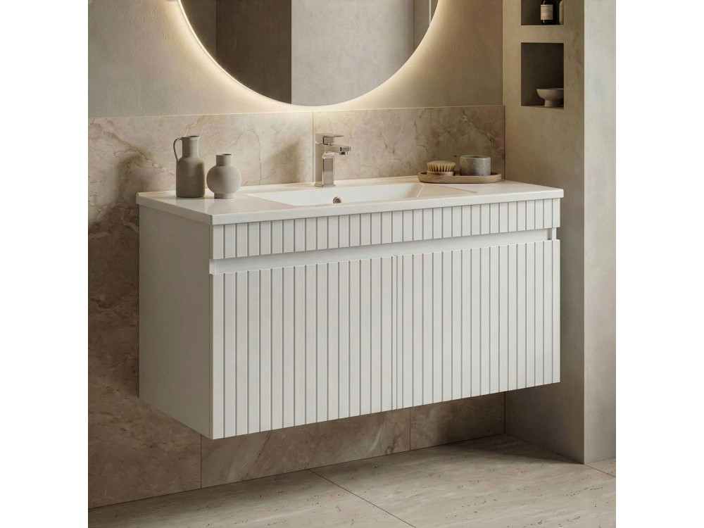 Mobile lavabo "Tivoli 100" - 100 x 45 x 57 cm - Bianco opaco
